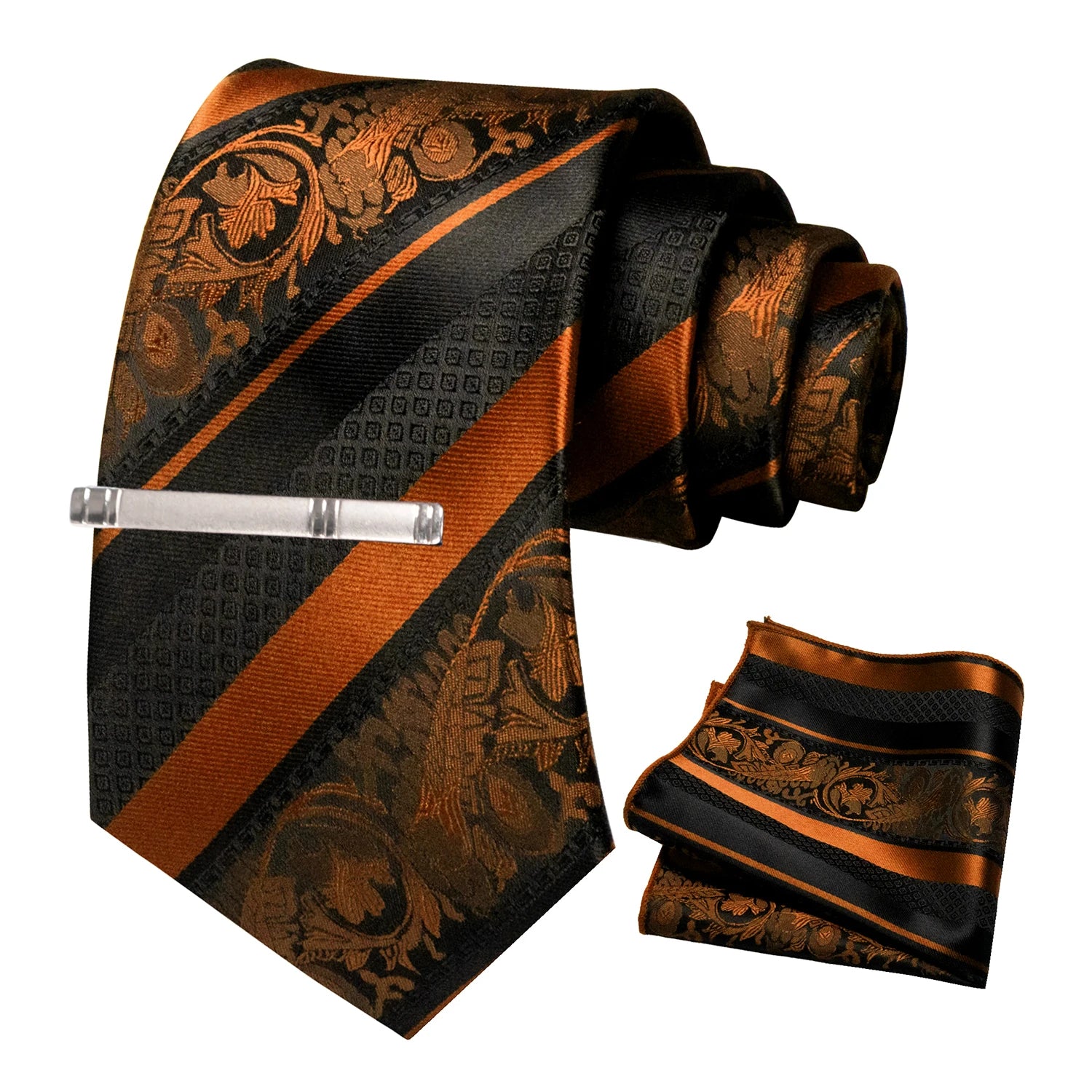 Clássico masculino floral gravata 8cm conjunto de gravata de seda bolso quadrado gravata clipe ternos de negócios acessórios noivo casamento cravat