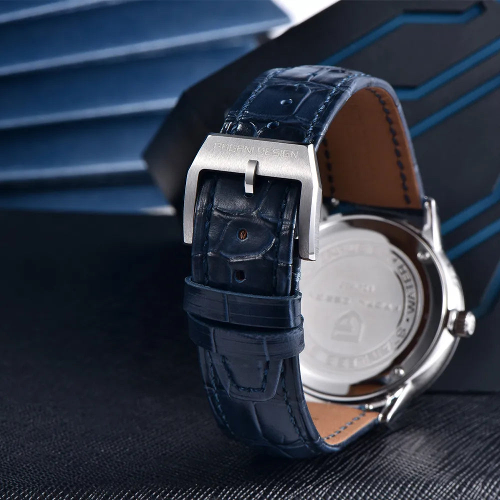 Pagani Design Novo 40mm Fase da Lua Multifuncional Relógio Masculino 100m À Prova D 'Água Vidro Safira Relógio de Quartzo Masculino