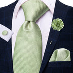 Gravata de negócios de seda azul claro sólido 2023 novo hi-tie designer gravata masculina luxo 8.5cm lenço abotoadura broche gravata de casamento para homem