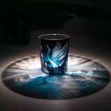 Japonês mão gravura pinheiro guindaste edo kiriko cristal copo de uísque trabalho da arte copo vinho brandy snifter saquê caneca copo de licor