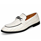 WAERTA-Sapatos De Couro De Luxo Masculino, Mocassins De Cavalo Branco, Deslizamento Formal, Sapatos De Vestir, Casamento, Escritório, Casual, Sapatos Preguiçosos