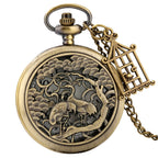 Dois pequenos pássaros estilo retro relógio de bolso de quartzo corrente steampunk colar pingente fob relógio animal com gaiola acessório