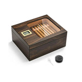 Umidificador de charutos de madeira elegante portátil caso de charuto umidificador higrômetro titular de charuto ideal para armazenamento de charutos acessórios para fumar