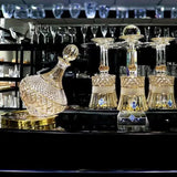 Decantador rotativo de cristal high-end, copo de vinho luxuoso, ouro desenho, Gyro Decanter, 1100ml