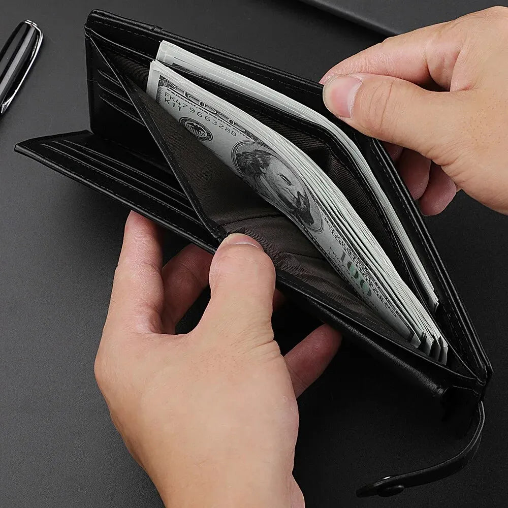Carteira masculina titular do cartão de visita caso carteira curta de couro do plutônio saco de dinheiro de alta qualidade carteira de cartão de crédito masculino