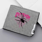 Nova carteira masculina de lona dobrável duplo zíper moeda bolso para titular do cartão de identificação curto titular do cartão carteira