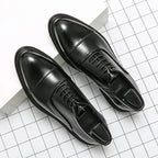 Homens sapatos de couro genuíno moda confortável diário negócios casual formal rendas masculino vestido calçados chaussure homme