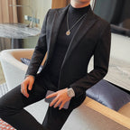 Clássicos outono inverno camurça terno jaquetas moda nova sólida fino ajuste negócios escritório social blazer casamento topo roupas dos homens 4xl