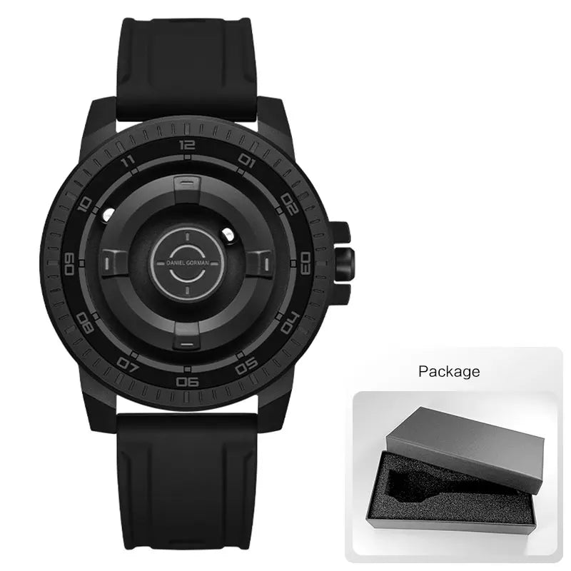 DANIEL GORMAN Relógio magnético masculino preto à prova d'água contas de aço inoxidável relógio de quartzo com pulseira de silicone DG0221 verde