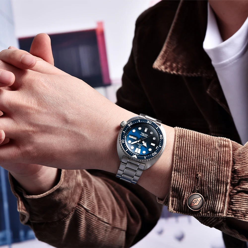 Pagani design relógio de mergulho automático masculino 200m à prova dwaterproof água marca superior safira aço inoxidável relógio mecânico-1712 relógio de quartzo
