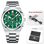 Mini foco moda masculina militar esporte relógio pulseira de aço inoxidável luminoso resistente à água relógio de pulso de quartzo com calendário1614