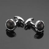 Round Starry Sky Zircon Cufflinks para homens, camisa francesa, material de cobre, acessórios de vestuário, novo, atacado
