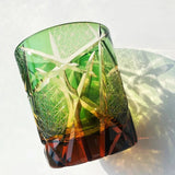 Japonês Real Especial Retro Vinho Copo, Corte Da Mão, Piscando Relâmpago Design, Âmbar Whisky Vidro, Caixa de Presente High End, Edo Kiri