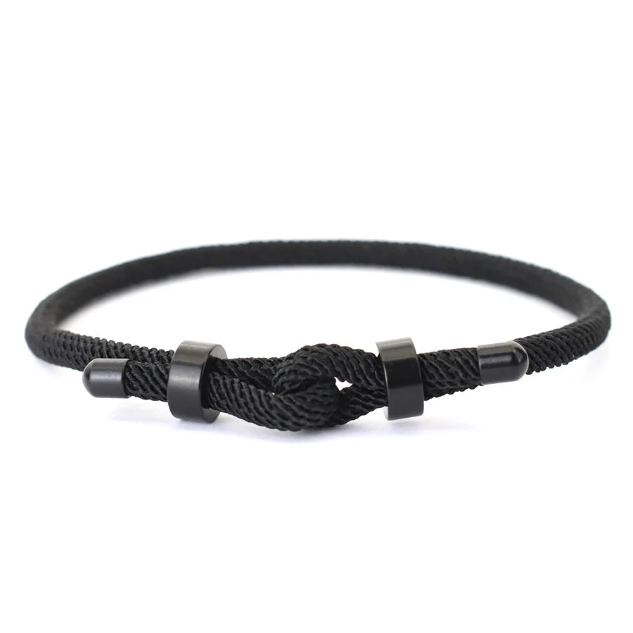 Pulseira ajustável corda vermelha para homens, fecho de aço inoxidável, braclet de ciclismo ao ar livre, grau A, corda de 4mm, presente para ele