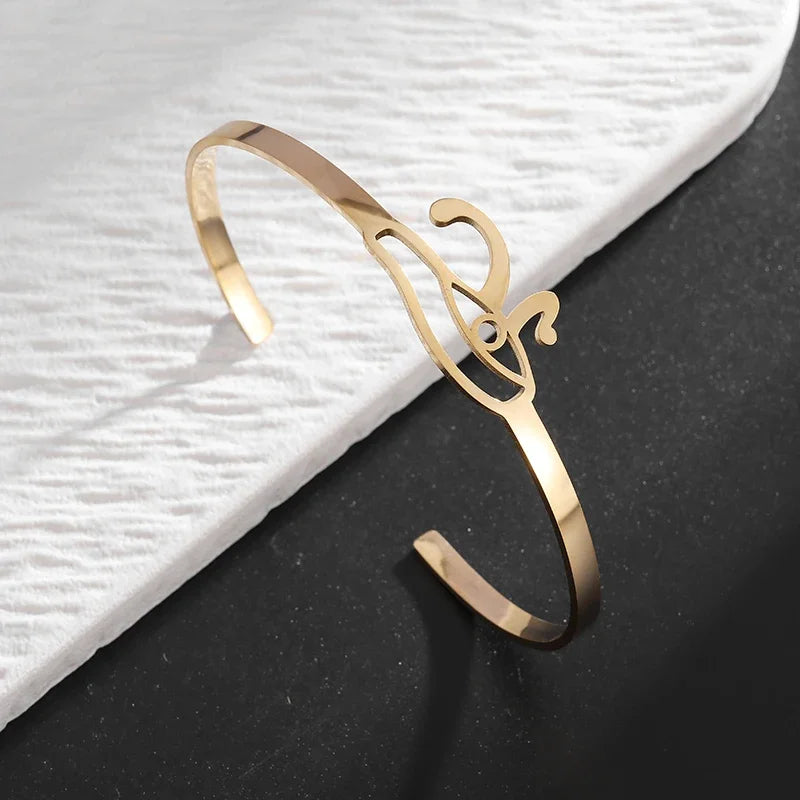 Pulseira de punho simples brilhante de dupla camada de aço inoxidável adequada para homens e mulheres pulseira de punho de duas cores joias de casal
