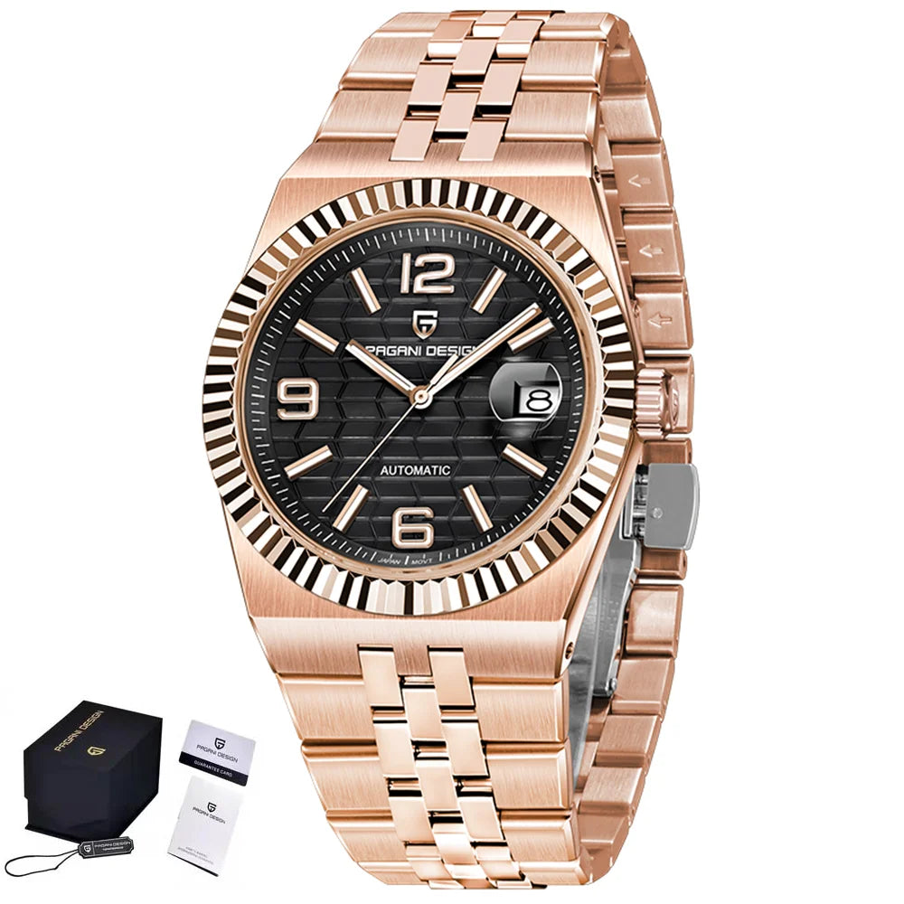 Pagani design novo relógio masculino totalmente automático relógio de negócios 100m à prova dwaterproof água relógio masculino de aço inoxidável caixa de presente requintada