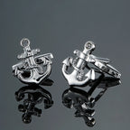 French Copper Material Shirt Cufflinks para homens, Boat Anchor Cufflinks, marca de moda, acessórios de vestuário, atacado
