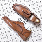 Sapatos casuais de couro genuíno masculino, sapatos de trabalho ao ar livre, vestido de escritório, sapatos de casamento, entrega gratuita, novo, primavera, outono