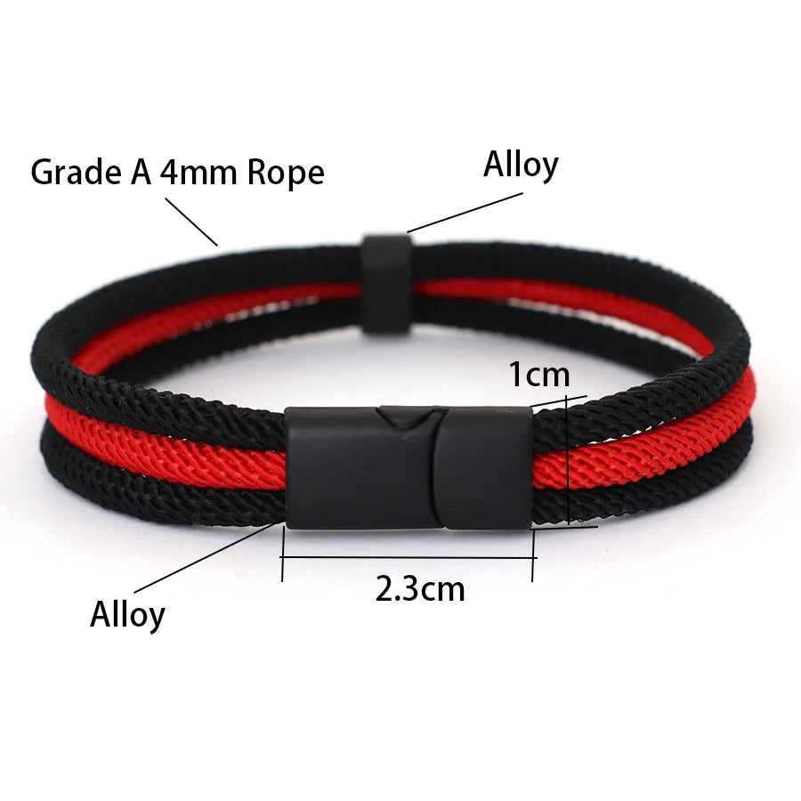 Novidade pulseira de corda milan grau a para homens fivela magnética destacável esportes ao ar livre acampamento braslet acessórios casuais pulseria