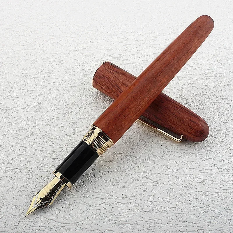 Jinhao Natural Madeira Handmade Caneta-tinteiro, Escrita do Negócio Canetas de Presente, Estacionária Material Escolar de Escritório, Irídio, EF, F, M, Nibs, 9036