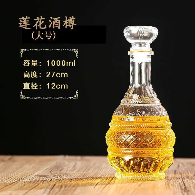 Criatividade design multi estilos barware garrafa de vidro de vinho 250-1000ml decantadores de uísque de vidro sem chumbo para licor bourbon scotch