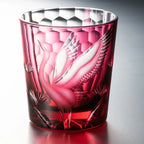 Japonês mão gravura pinheiro guindaste edo kiriko cristal copo de uísque trabalho da arte copo vinho brandy snifter saquê caneca copo de licor