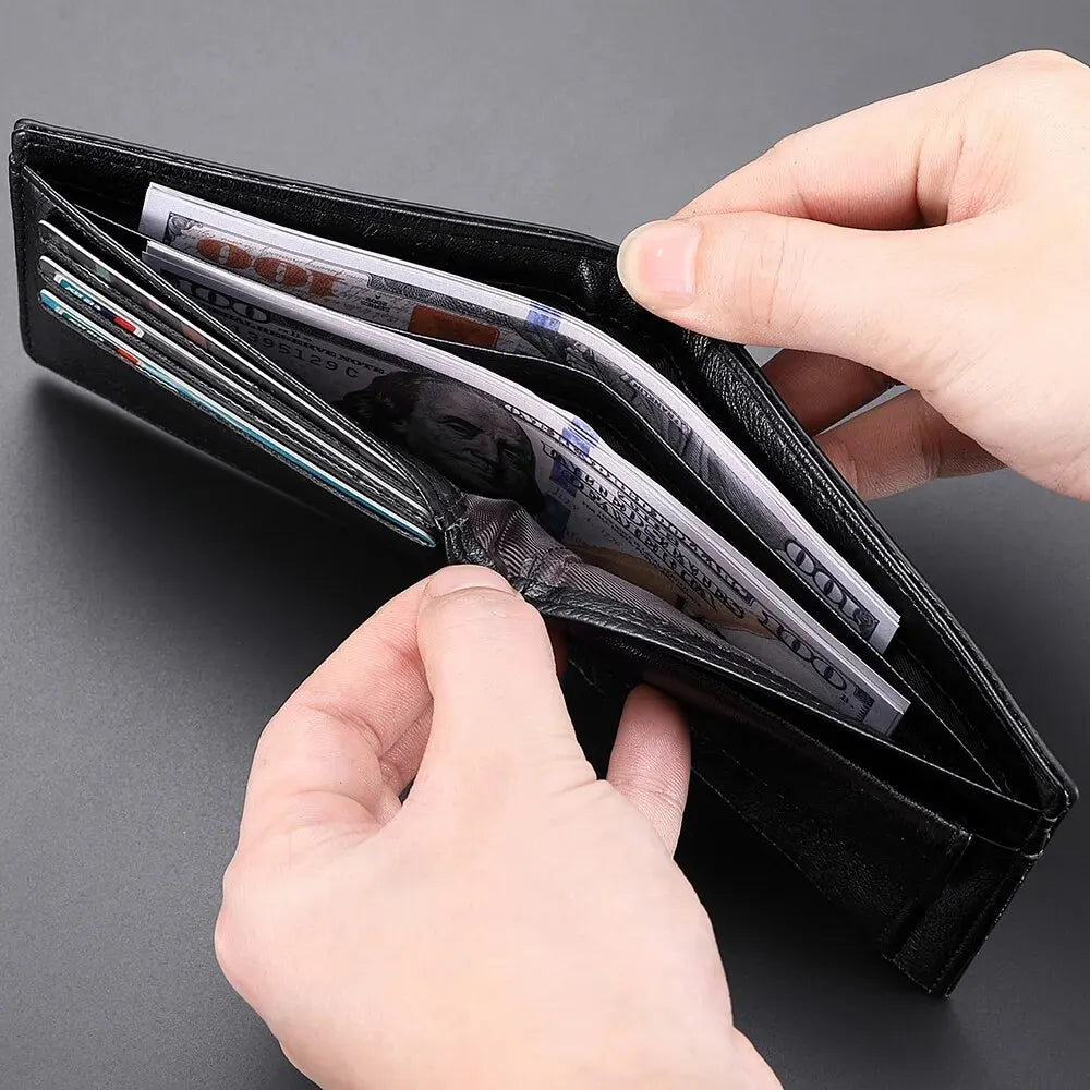 Carteira masculina em relevo couro macio PU couro multi cartão de crédito titular com carteira de moedas curta masculina