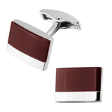 Camisa francesa Abotoaduras Material De Cobre, Abotoaduras Rectangulares Vinho Vermelho Esmalte, Acessórios de Moda, Atacado