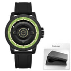 DANIEL GORMAN Relógio magnético masculino preto à prova d'água contas de aço inoxidável relógio de quartzo com pulseira de silicone DG0221 verde