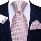 Conjunto clássico de gravata de seda masculino, gravata, floral, rosa, roxo, azul, elegante, lenço, abotoaduras, moda luxuosa, 3 peças