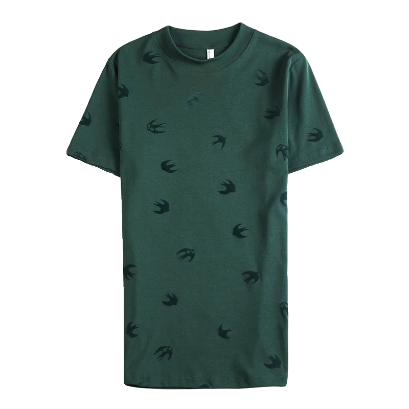 Alta qualidade verão reunindo impressão manga curta camiseta moda masculina fino ajuste em torno do pescoço casual negócios camisetas streetwear 4xl