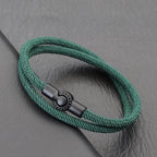 Estilo simples corda pulseira masculina dupla camada grau a 4mm fio tecido braslet esportes ao ar livre sobrevivência braclet ciclismo jóias