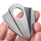 Cortador de charuto com lâmina afiada portátil cortador de aço inoxidável viagem lâmina de dois gumes tesoura de charuto presente para o dia dos pais do homem