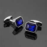 Abotoaduras de cristal para homens, camisa francesa, cobre, octogonal, laranja, azul, vermelho, acessórios de vestuário, novo, atacado