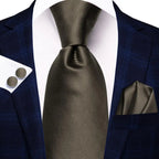 Gravata de presente para homens 2023 nova sálvia verde xadrez marca de moda festa de casamento gravata acessível abotoaduras atacado hi-tie designer