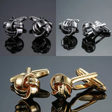 Abotoaduras de camisa francesa para homens, Material de cobre, uma vertente 2 vertentes, abotoaduras tecidas, acessórios de vestuário, atacado, moda