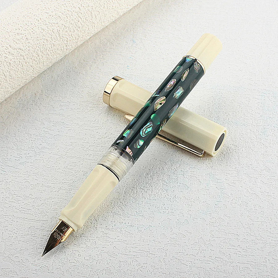 Jinhao 58 caneta tinteiro concha verde/vermelha, cores de alta qualidade f ef, caneta de caligrafia, material de escritório escolar, papelaria