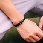 Moda masculina âncora pulseira dupla camada náutica braslet homme verão praia acessórios pulsera roja hombre macrame braclet