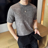 Tie dye gradiente design em torno do pescoço t-shirt, alta qualidade, vintage, elástico, slim fit, gola redonda, manga curta, festa t