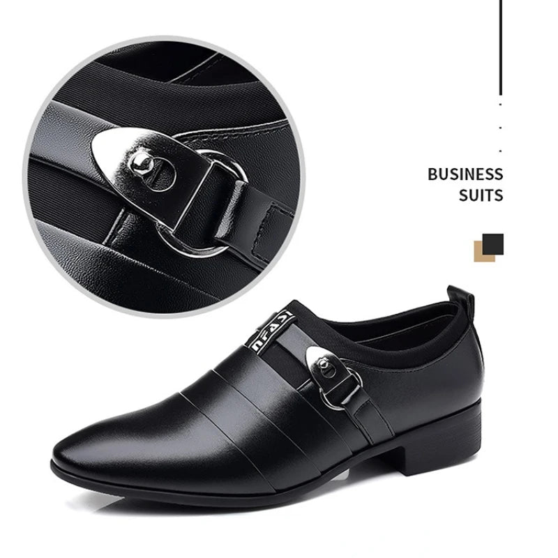 Terno formal masculino deslizamento em mocassins, Sapatos de trabalho de escritório, Sapatos de vestido masculino, Terno elegante, Casamento, Escritório