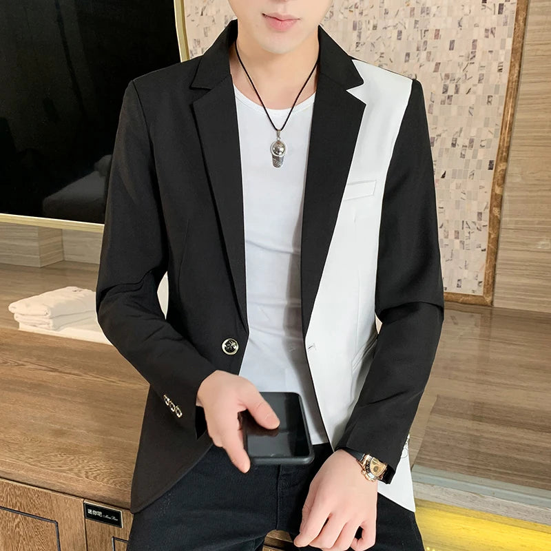 2022 nova primavera gradiente cor terno jaqueta streetwear coreano magro ajuste casual blazer casamento negócio roupas terno casacos