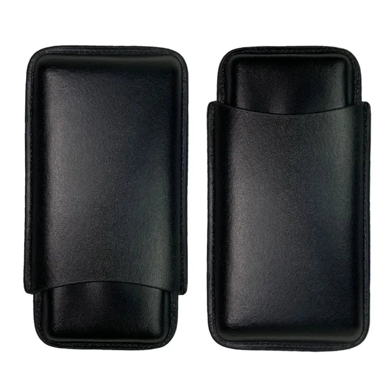 Portátil cedro 3 pçs charuto umidificador caixa de viagem couro charuto caso caixa armazenamento umidificador para sigar homem presente aniversário