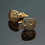 Botões de punho de camisa francesa masculina, material de cobre, padrões retrô oval, abotoaduras, atacado, moda, acessórios de vestuário