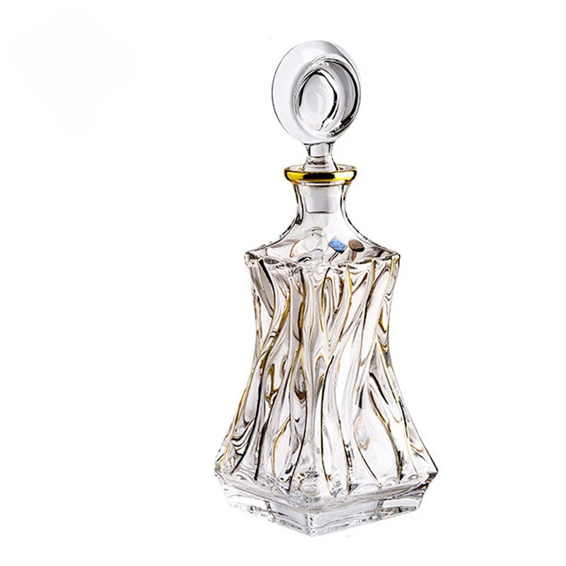 Conjunto De Vidro De Vinho Tinto Alto De Cristal, cristal Alto, uísque De Ouro