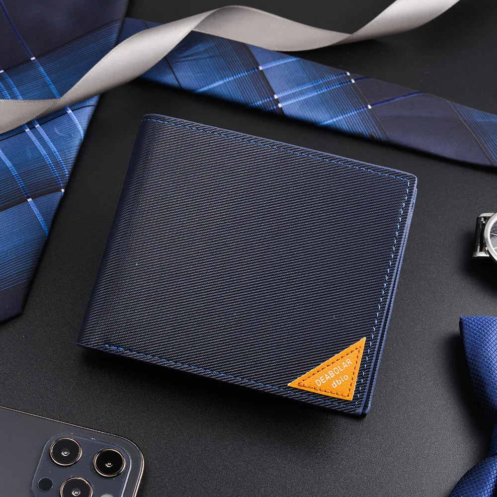 Carteira de couro com zíper PU para homens, bolso luxuoso, alta qualidade, novo