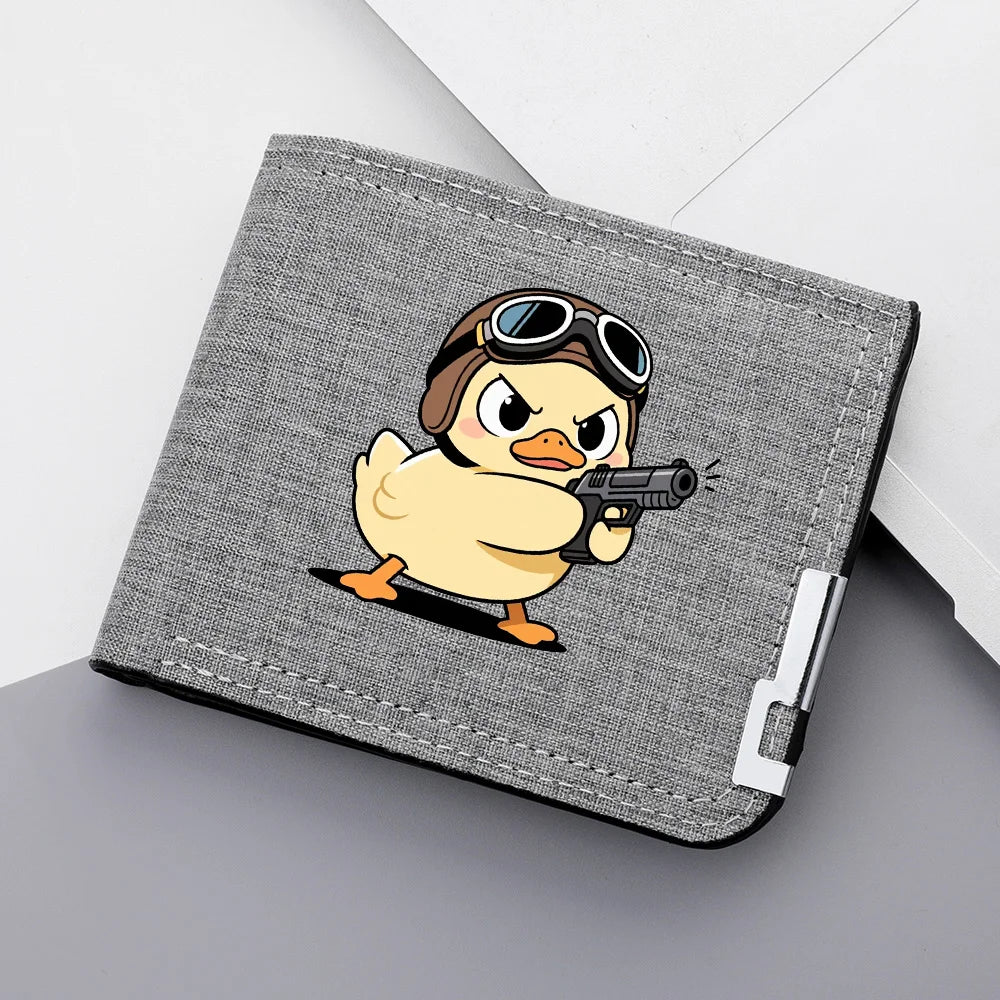 Carteira curta masculina material de lona anime personalidade juventude ensino médio carteira de cartão multi-slot