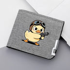 Carteira curta masculina material de lona anime personalidade juventude ensino médio carteira de cartão multi-slot