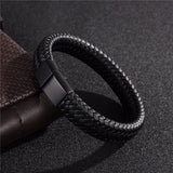 Pulseira aberta de couro masculina retrô, corda de mão de couro tecido simples de vários tamanhos, presente para esportes ao ar livre