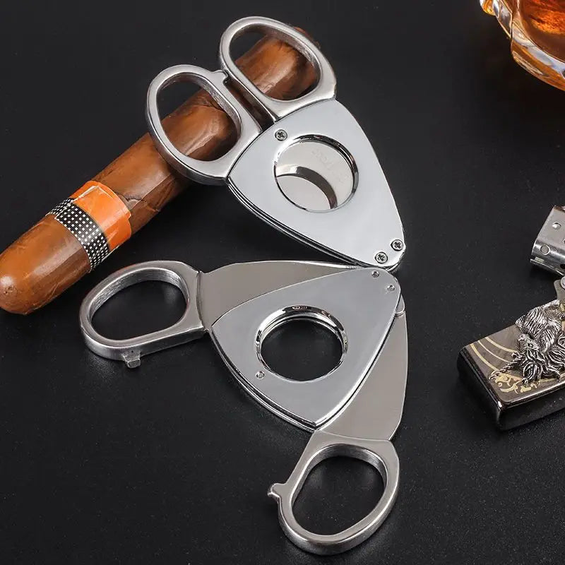 Cortador de charutos em aço inoxidável, portátil, com lâminas afiadas para charutos. Cortador especial para charutos cubanos, portátil