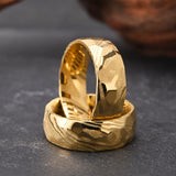 Anel de damasco dourado para homem anillos bague homme pareja de compromiso moda jóias aliança de casamento anéis de noivado de alta qualidade